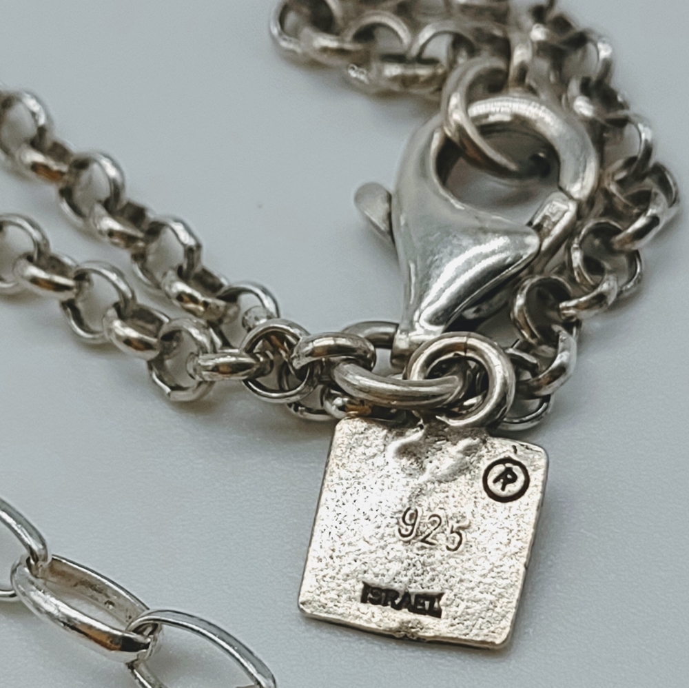 Vintage Silpada Modernist Multi Strand Hammered Link Necklace - Picture 10 of 11